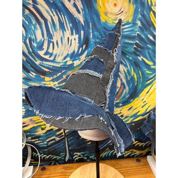 Handmade Patchwork Denim Wizard Hat XL 24\